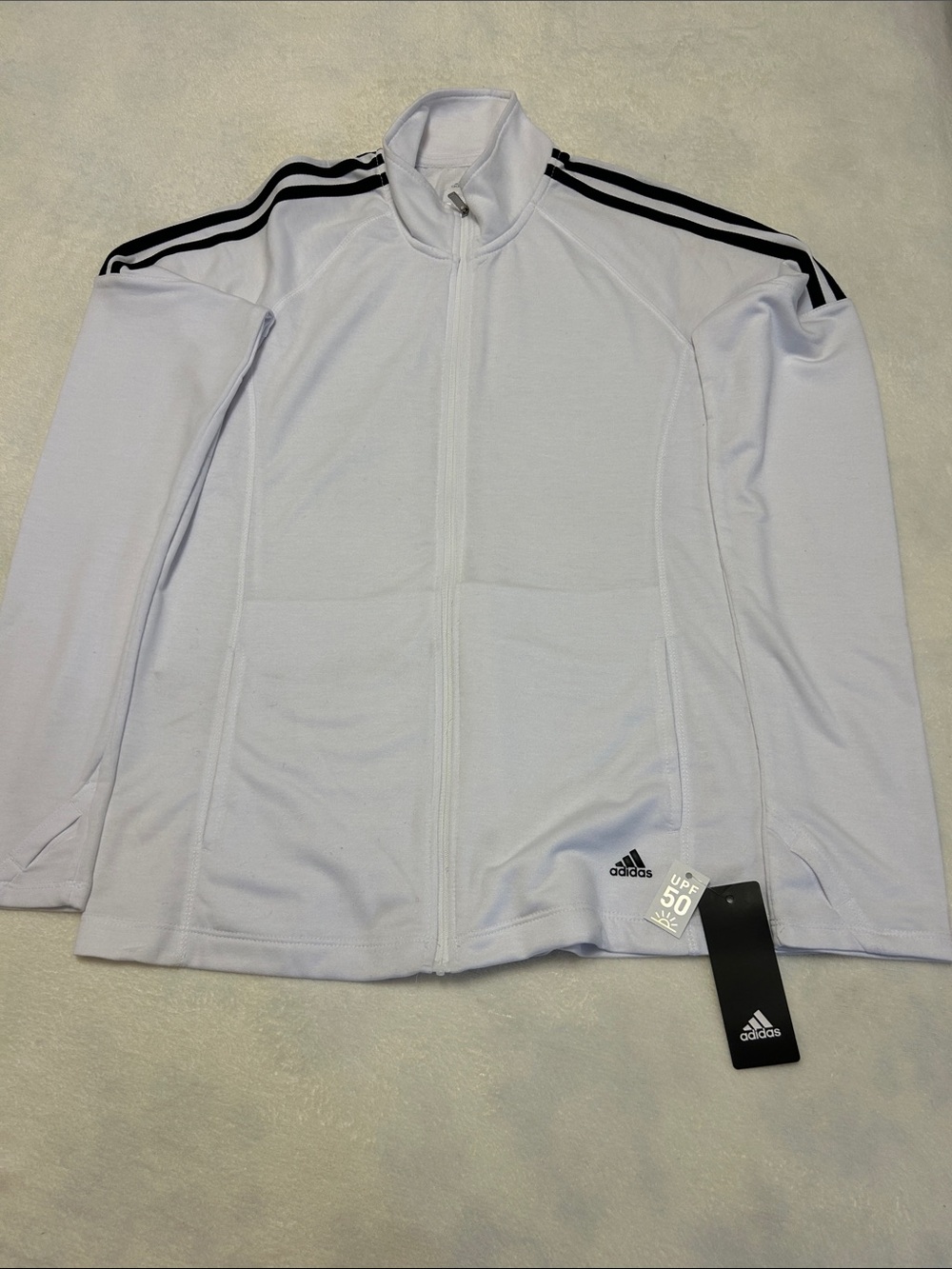 NWT Adidas Golf Womens French Terry Full-Zip Lightweight Jacket, UPF 50, Size M